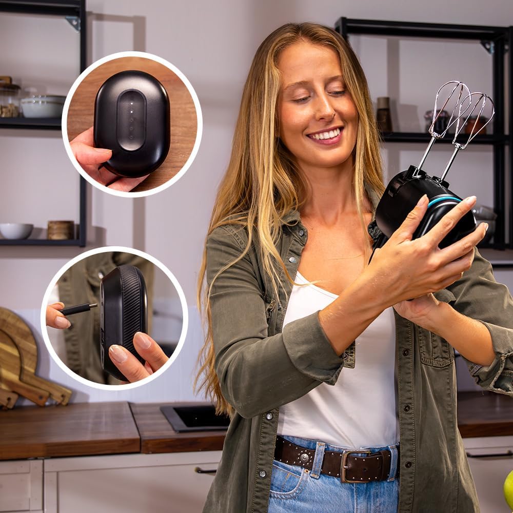 Cecotec Akku Stabmixer Set BlendGo Pack, 30 Minuten Laufzeit | Stab-, Stand- und Handmixer, USB-C-An
