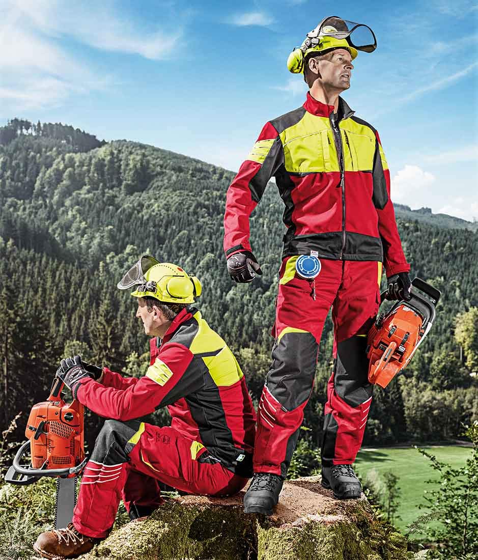 KÜBLER Forest Schnittschutzhose PSA 3, Farbe: Rot/Warngelb, Grösse: M 82