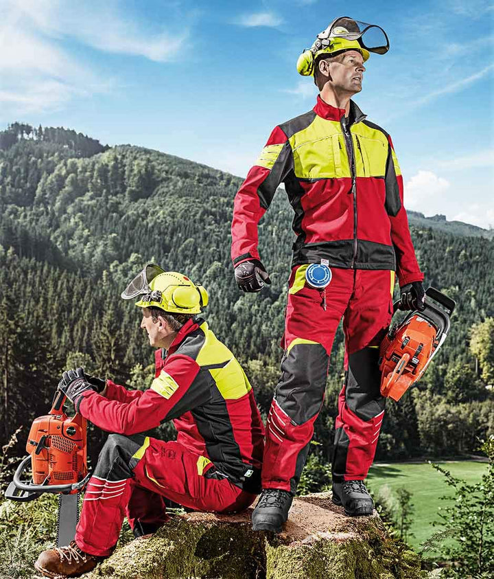 KÜBLER Forest Schnittschutzhose PSA 3, Farbe: Rot/Warngelb, Grösse: M 82
