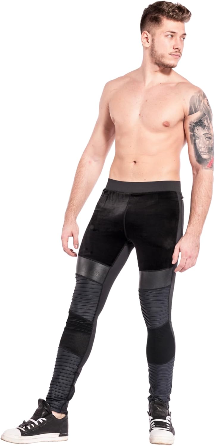 Kapow Meggings für Herren 'Supreme Range': Deluxe Kompressionsleggings mit Taschen für Streetstyle,