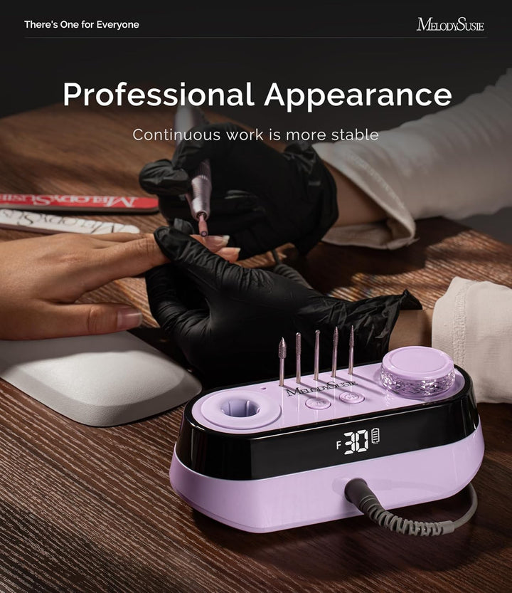 MelodySusie SC320A Professioneller Tisch-Nagelfräser, 30000 U/min Wiederaufladbare Elektrische Nagel