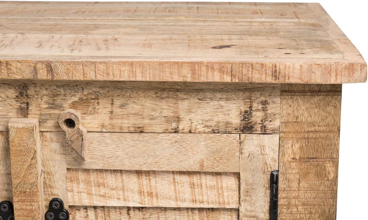 Woodkings® Flurbank Caribou massiv Holz Sitzbank Holzbank Sitzkommode Schuhbank Garderoben Flurmöbel