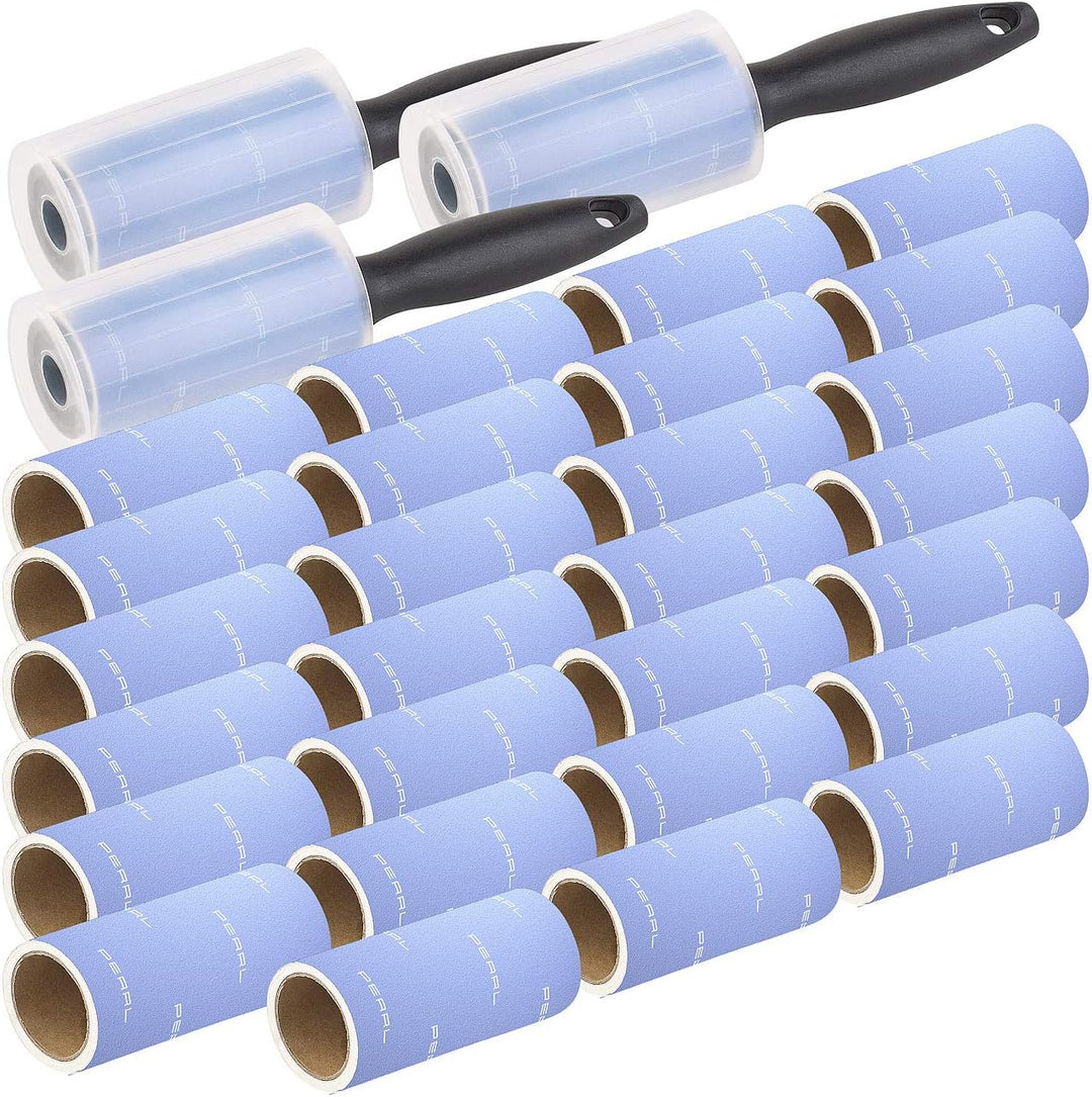 PEARL Klebe Fusselrolle: 3x 10er-Set: Fusselrolle mit Griff und 9 Ersatz-Rollen, 600 Blatt (Kleberol