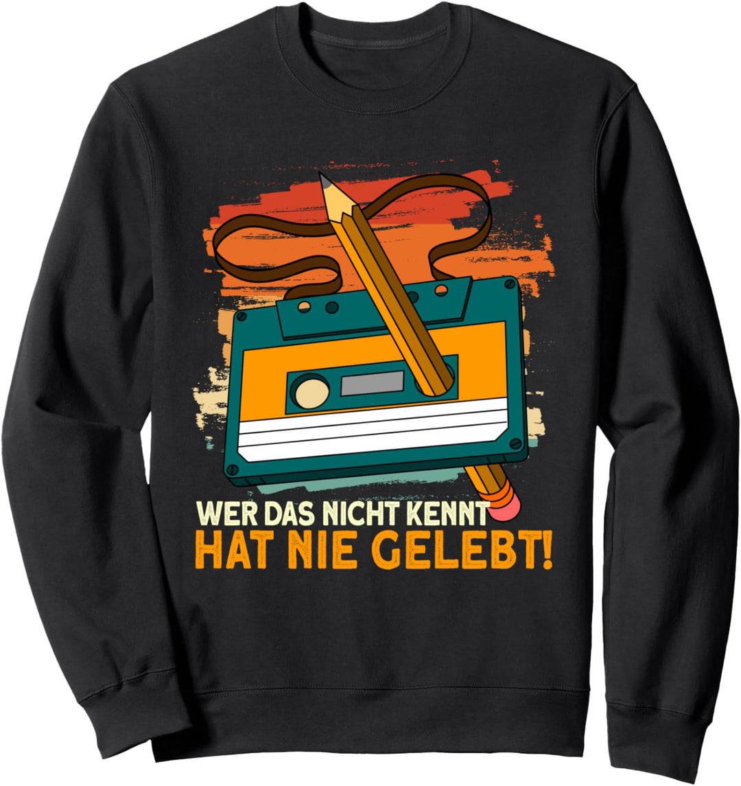 Retro Kassette 80er 90er Vintage Musikkassette Sweatshirt