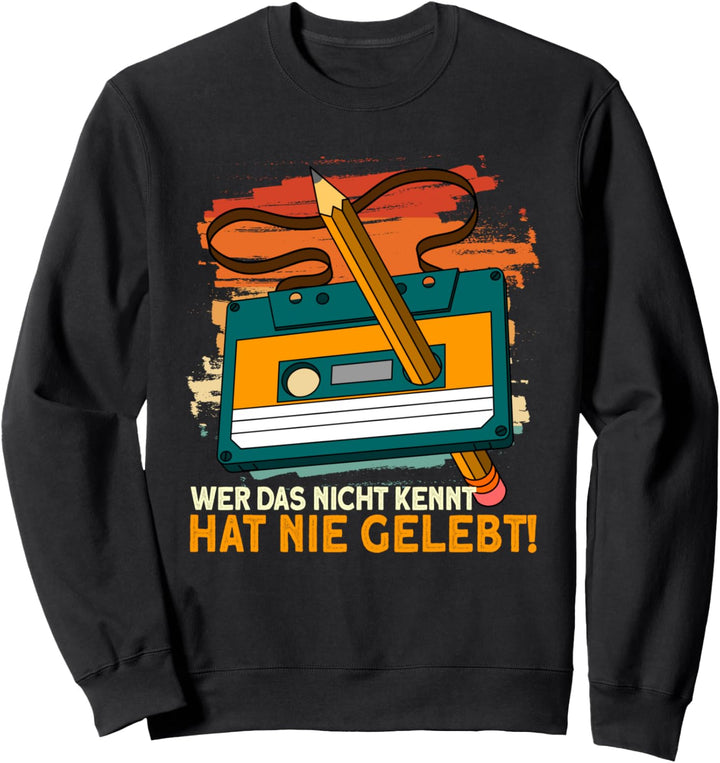 Retro Kassette 80er 90er Vintage Musikkassette Sweatshirt