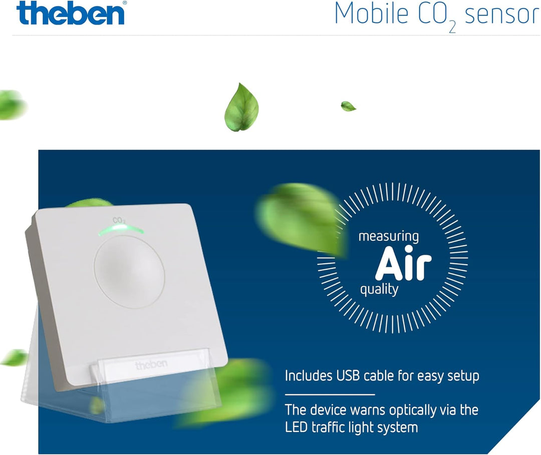 Theben 7169100 AMUN 716 transportabler CO2 Sensor I CO2 Luftgütemonitor I CO2 Melder I System für Üb