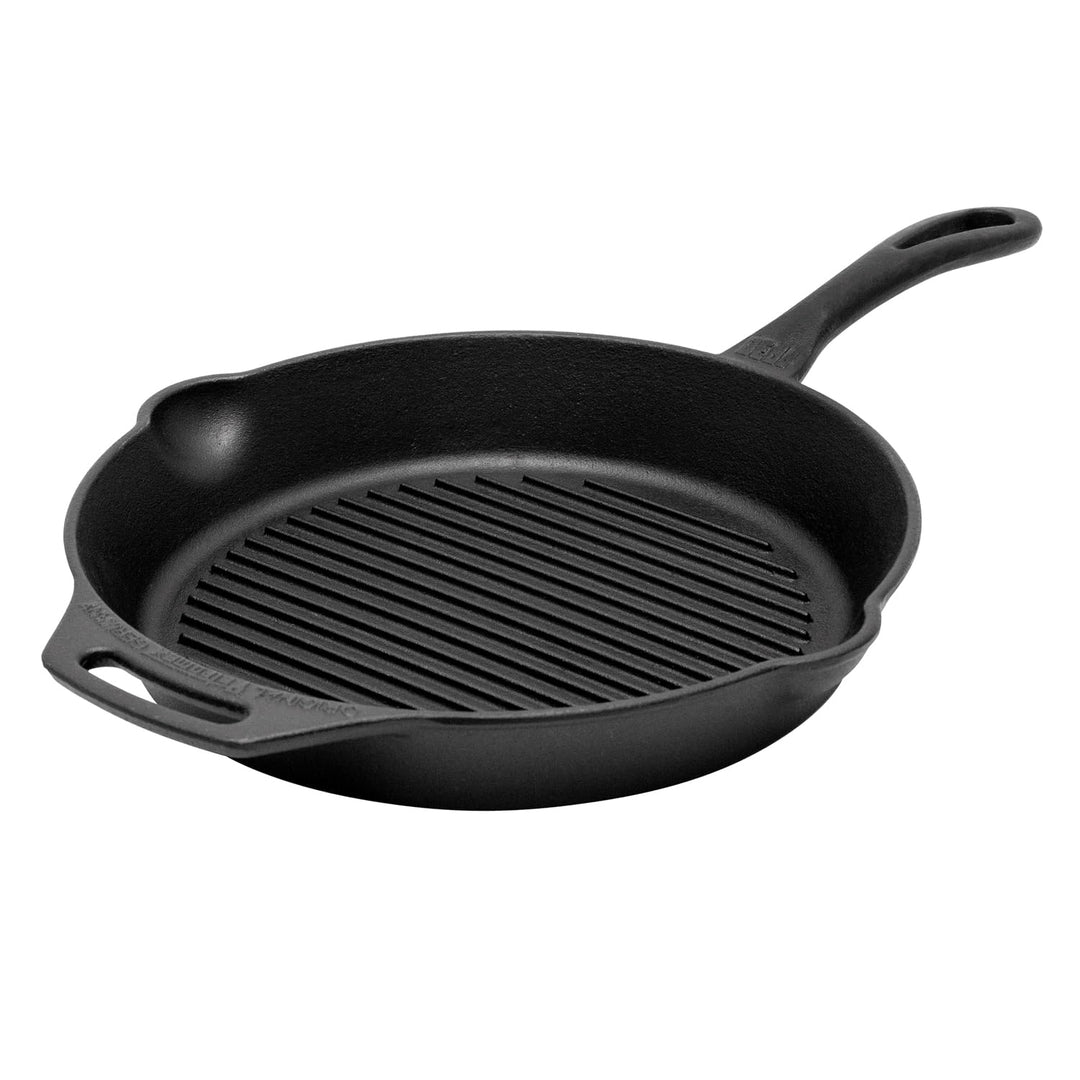 Petromax Grillpfanne, Steakpfanne mit Stiel, Feuerpfanne mit Rillen (Ø 30 cm mit Stiel) mit Stiel Ø
