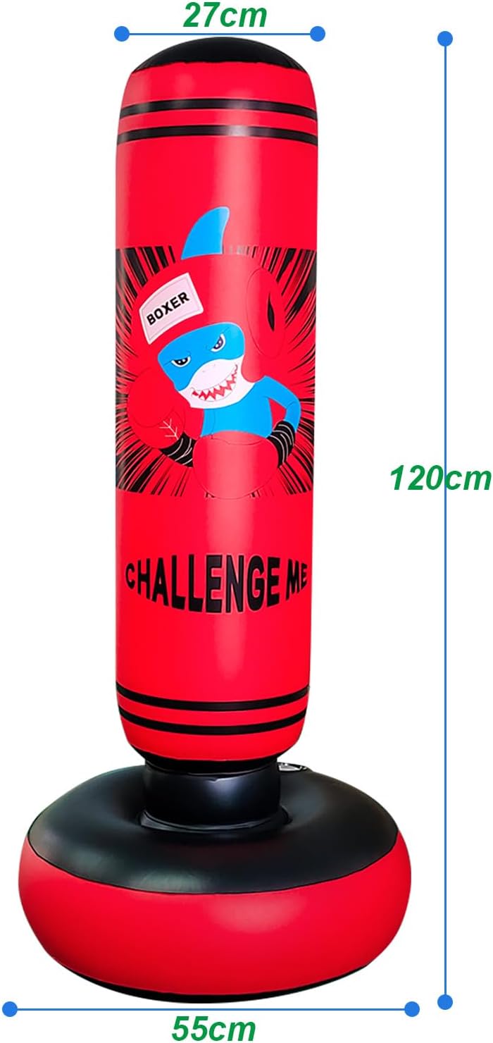 SUNSHINEMALL Boxsack für Kinder Boxen Dummy aufblasbare Cool Spass Spielzeug für Jungen Sport Gesche