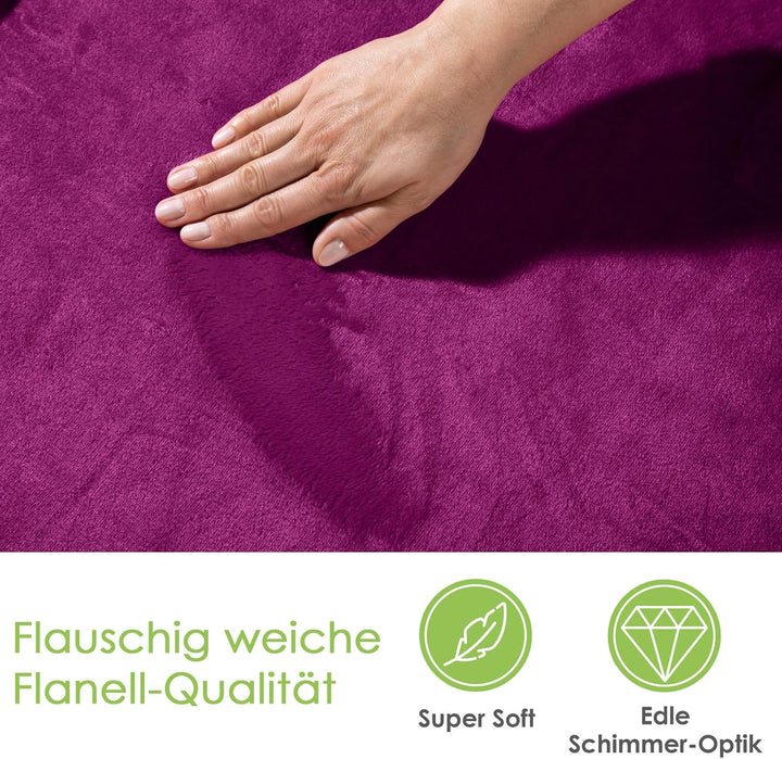 heimtexland ® Ärmeldecke TV Kuscheldecke mit Ärmeln Taschen Fusssack Super Soft Flanell tragbare Dec