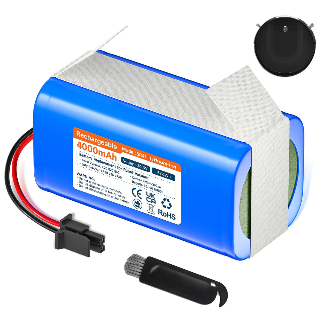 4000mAh 14,4V Akku für Honiture G20 Pro, Eufy Robovac L35 LR30 LR20 Hybrid, CMICR18650F9M-4S1P, für