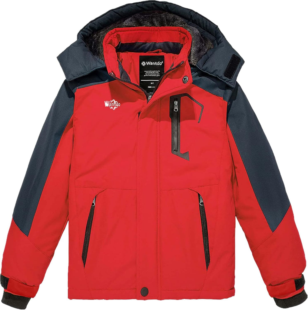 Wantdo Jungen Berg Ski Jacke Warmer Winter Fleece Mäntel Wasserdichter Atmungsaktive Jacke Outdoor K