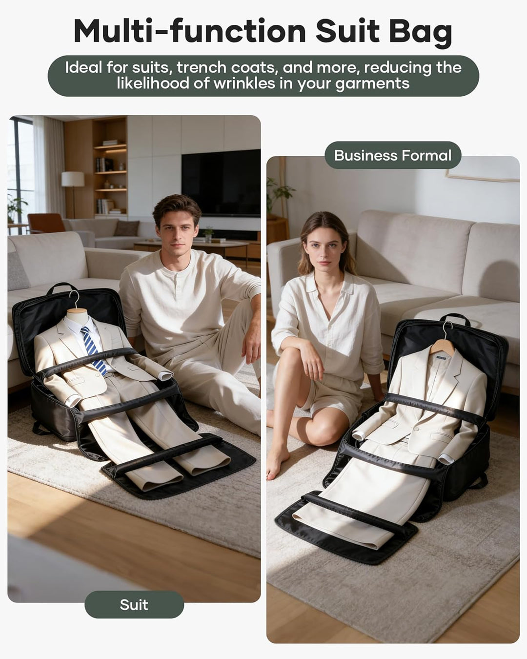 Vakuum Rucksack mit Separates Anzugfach Handgepäck Airbag Travel Backpack Reisen mit Pumpe Tagesruck