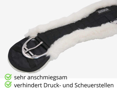 AMKA Western Sattelgurt Mondgurt anatomischer Western Bauchgurt Synthetisches Fell 70 braun, 70 brau