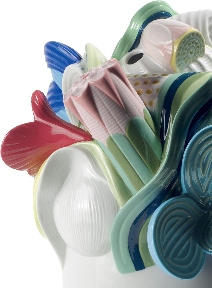 LLADRÓ Naturo. Grosse Vase. Mehrfarbig. Vase. Porzellan.