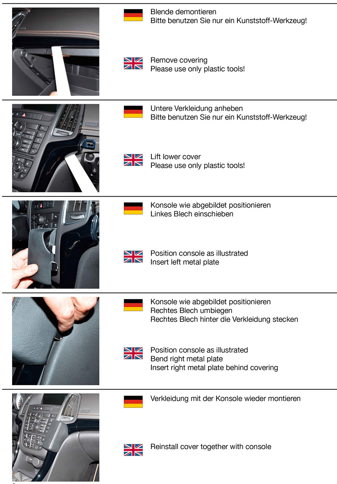 KUDA 1225 Halterung Kunstleder schwarz für Opel Cascada ab 04/2013, 1225