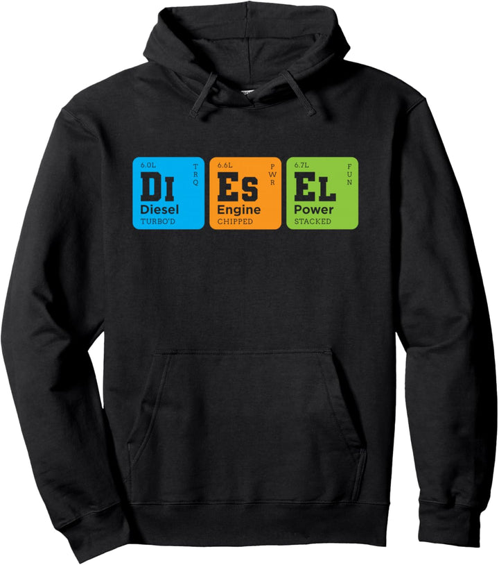 Diesel Elements Periodensystem LKW-Fahrer Trucker Geschenk Pullover Hoodie