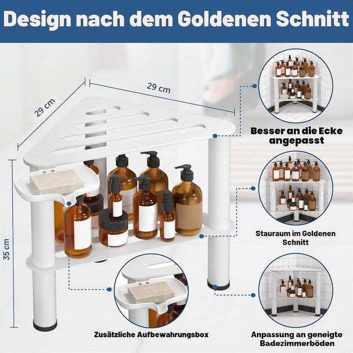 Eck-Duschfusshocker zum Rasieren der Beine, Rostfestigkeit und Rutschfester | Weiss Duschfussstützen