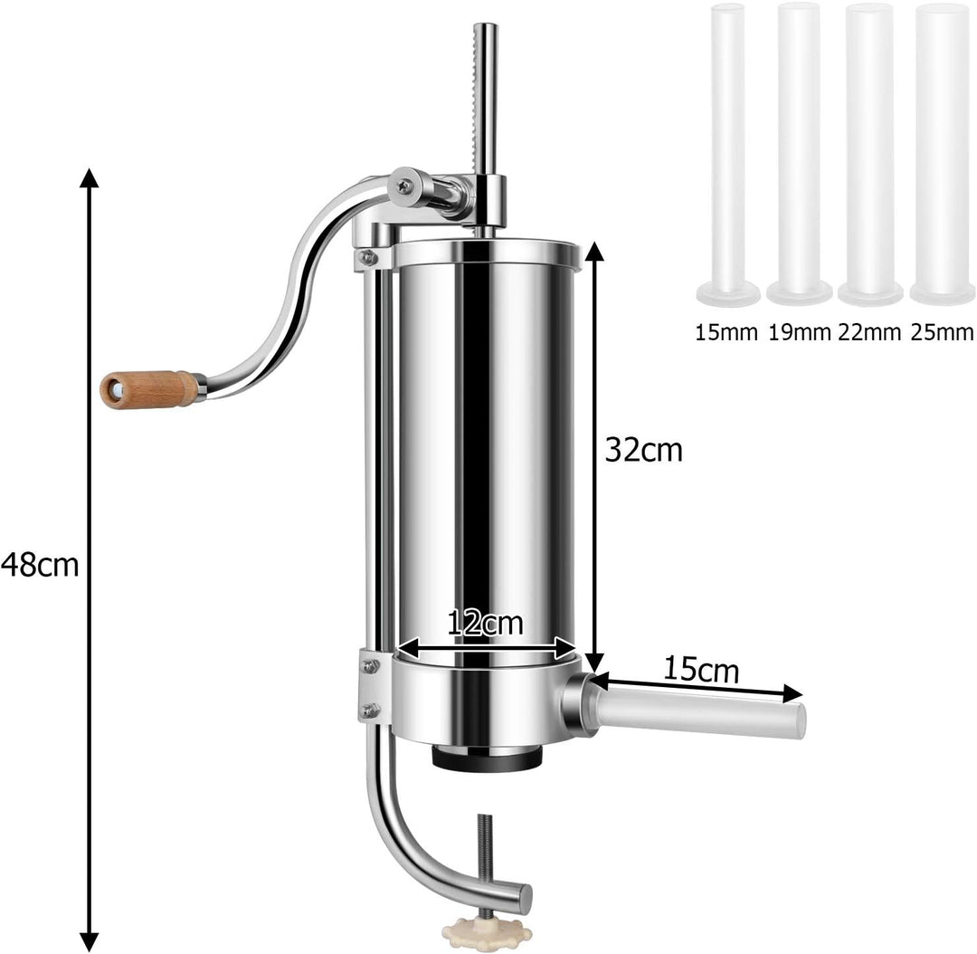 GIANTEX Wurstfüller 1,5L/3L/3,6L/6L, Manuelle Wurstmaschine Wurstfüllmaschine, Wurstspritze aus Edel
