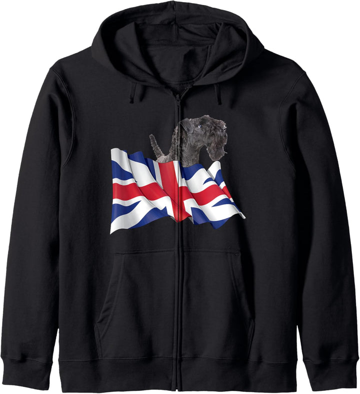 Union Jack Flag Dog Kerry Blue Terrier Kapuzenjacke