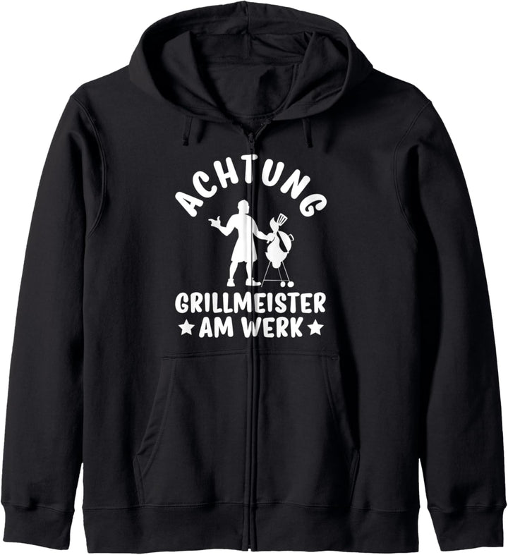 ACHTUNG Grillmeister Am Werk Geschenkidee Grill Kapuzenjacke