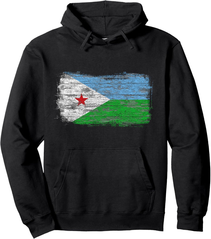 Rustikale Nationalflagge von Dschibuti Pullover Hoodie