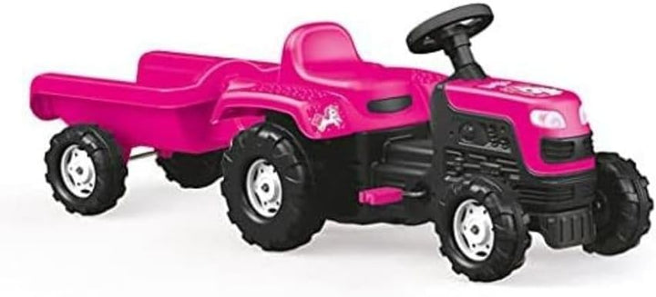 Dolu � Einhorn Kinder Traktor Pedalbetrieben & Anh�nger � Rosa Pedalbetriebener Traktor und Anh�nger