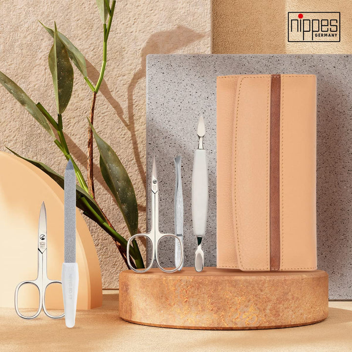nippes Solingen Premium Line Maniküre Set GAP, 5-teilig, Edelstahl rost- und nickelfrei, Rindleder-E