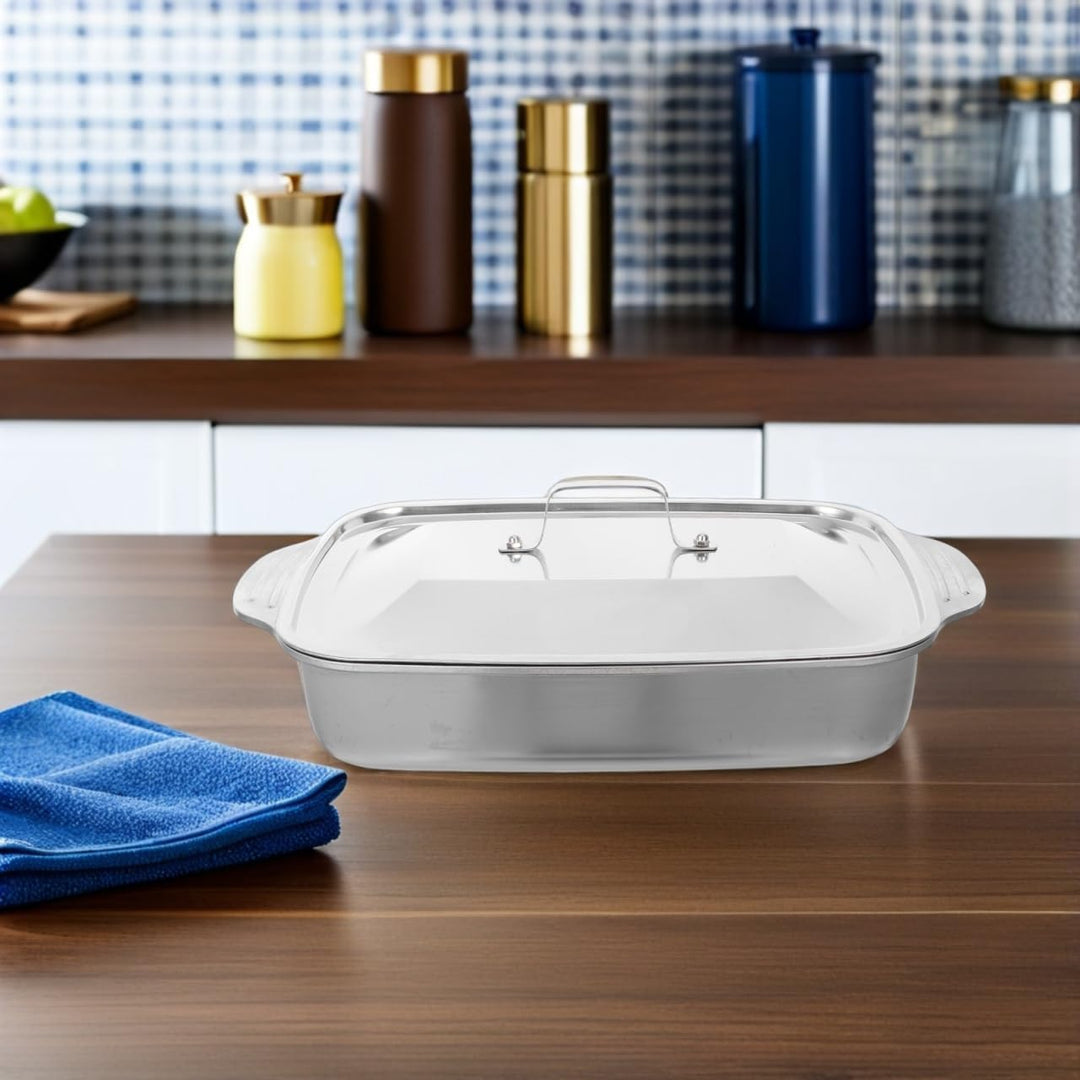 VICASKY Edelstahl Bratform mit Deckel Rechteckige Tiefe Fischbratpfanne 41X24X75cm Induktionsgeeigne
