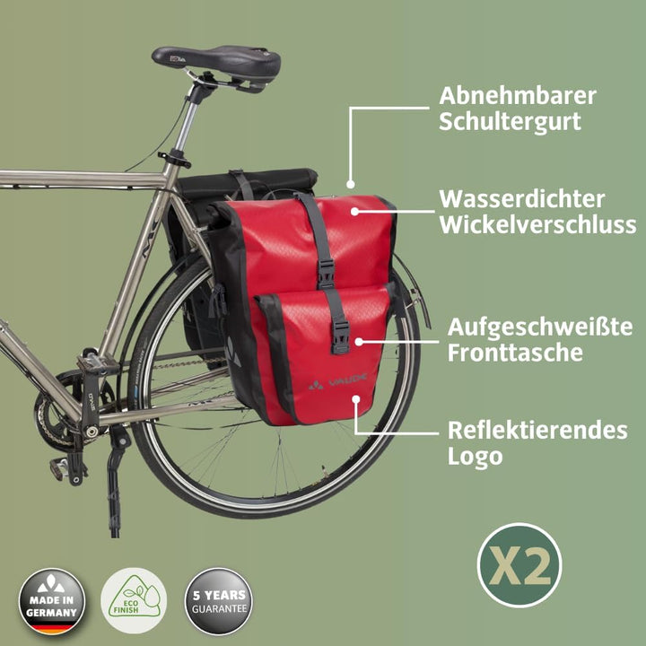 VAUDE Aqua Back Plus - Fahrradtasche - 2 Hinterradtaschen (2x24L) - wasserdicht - Made in Germany Re