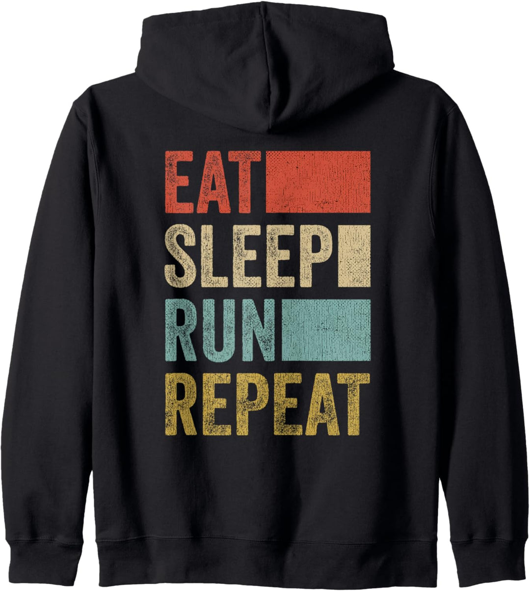 Running Jogging Geschenk Retro Eat Sleep Run Kapuzenjacke