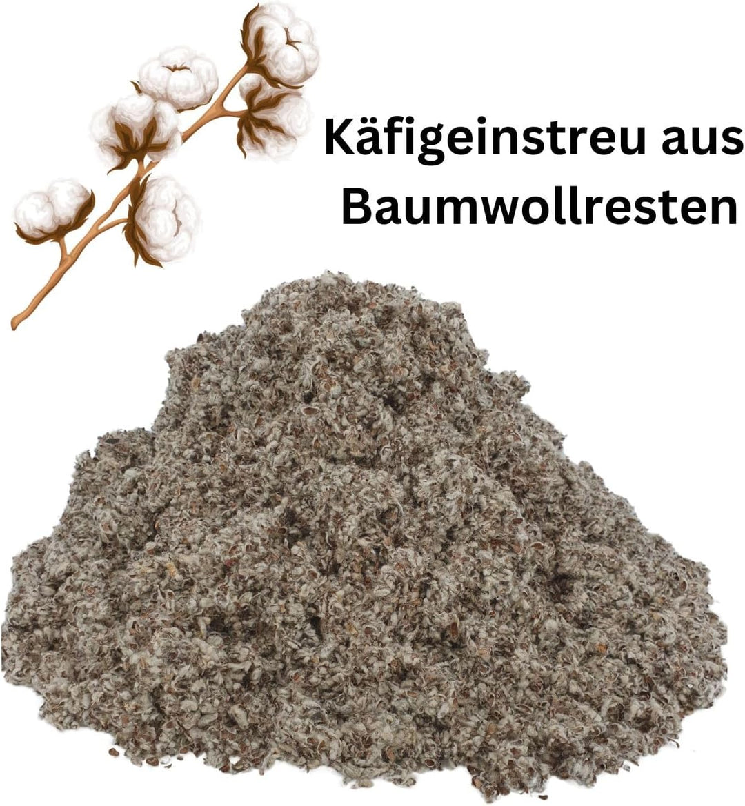 Baumwolleinstreu 15 L ca. 1,5 Kg, Nestbaumaterial, Einstreu für Meerschweinchen, Hamster, Zwergkanin