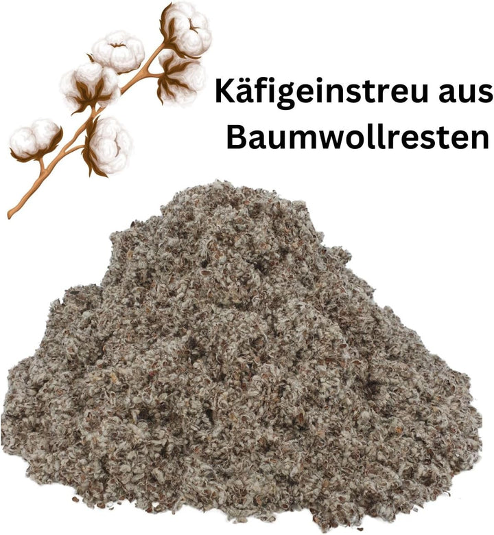 Baumwolleinstreu 15 L ca. 1,5 Kg, Nestbaumaterial, Einstreu für Meerschweinchen, Hamster, Zwergkanin