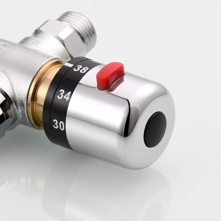 CIENCIA Thermostatventil 1/2 zoll 3 Wege Ventil Thermostat Messing Duschthermostat Brausethermostat