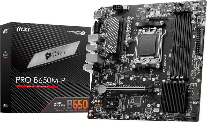 MSI PRO B650M-P Motherboard, Micro-ATX - Unterstützt AMD Ryzen 7000 Series Prozessoren, AM5 - DDR5 M