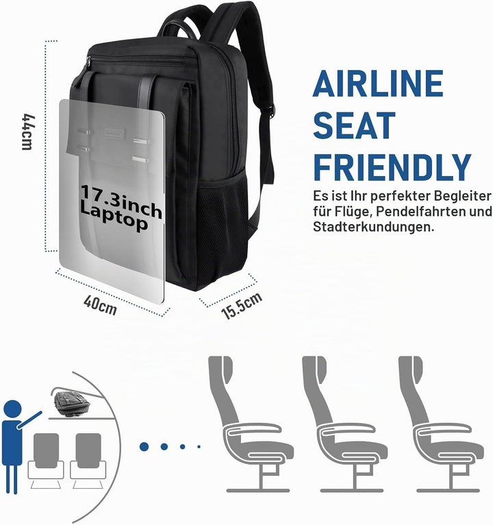 Dobaly Laptop Rucksack Wasserdicht für Damen &amp; Herren - Laptopfach Daypack für Arbeit Business Radfa