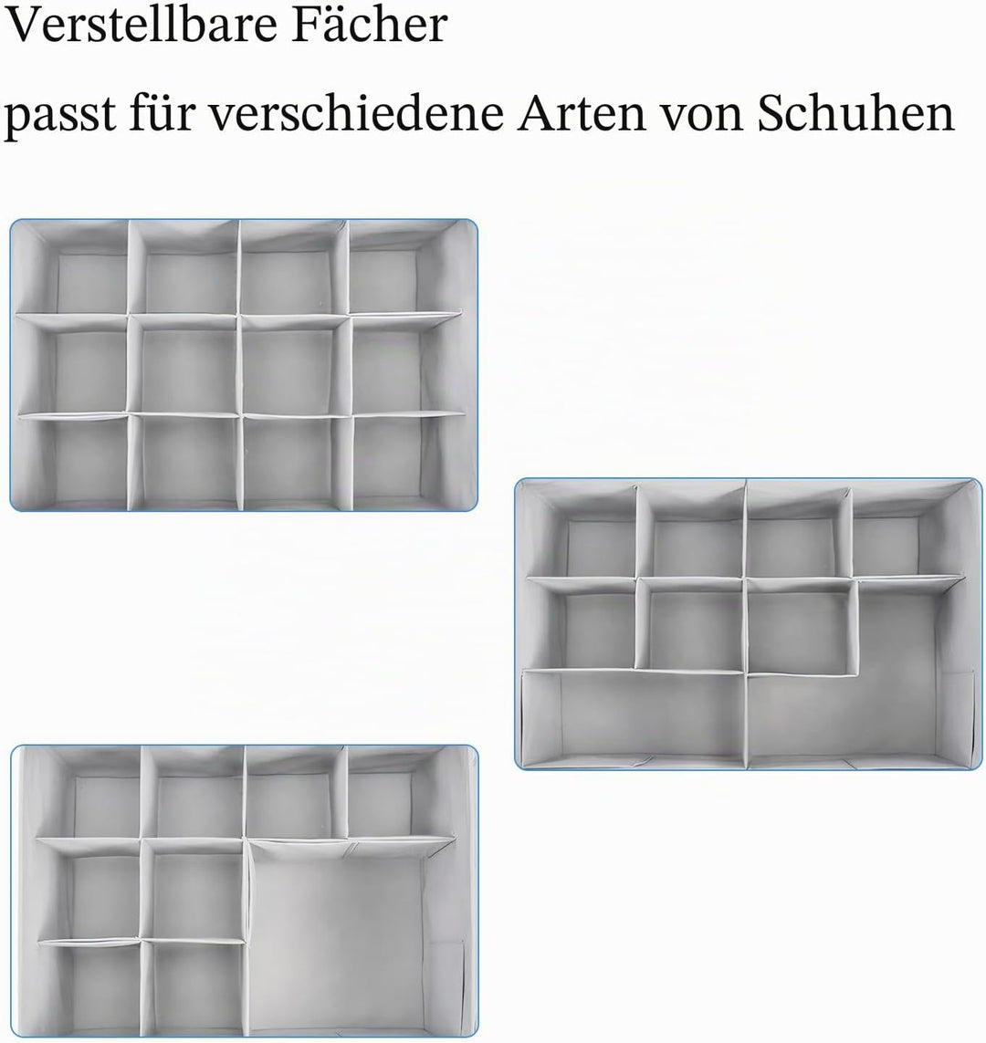 Aufbewahrungsbox für Schuhe, Schuh Aufbewahrungssysteme mit 12 Fächern, Schuhorganizer für Closet, m