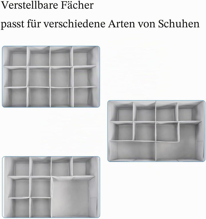 Aufbewahrungsbox für Schuhe, Schuh Aufbewahrungssysteme mit 12 Fächern, Schuhorganizer für Closet, m