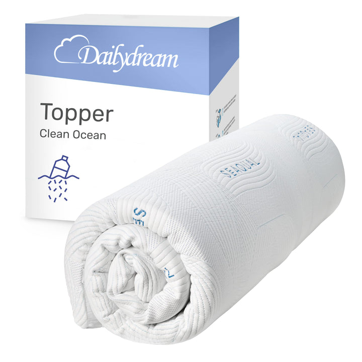 Dailydream Topper 140x200cm aus Memory Foam, 5 cm hoch | Edition Clean Ocean, H1/2, Matratzentopper