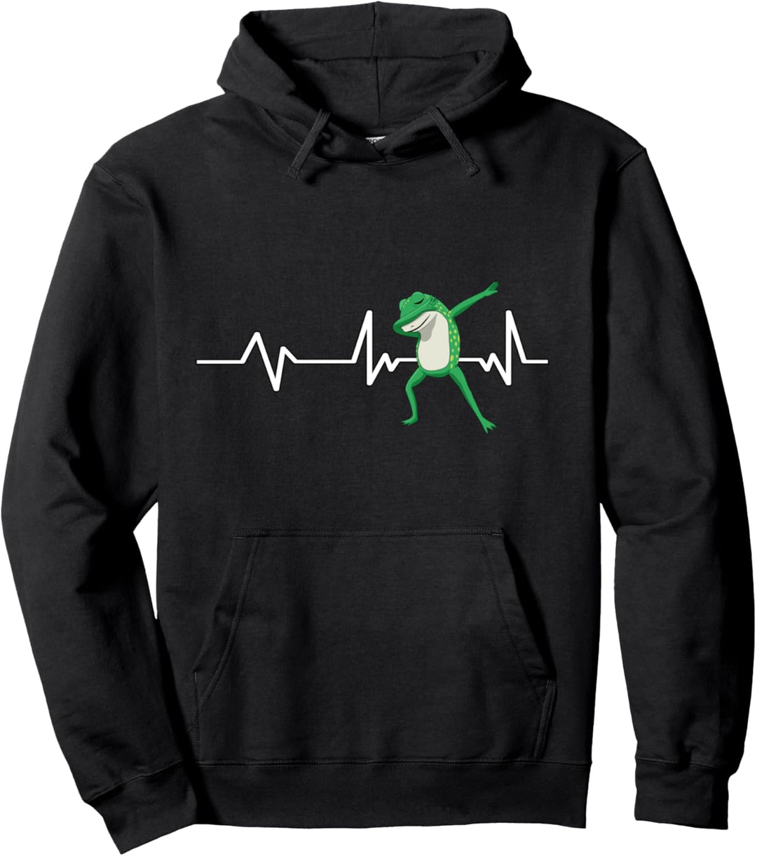 Tanzende Frosch Dabbing Herzschlag Geschenk Frosch Pullover Hoodie