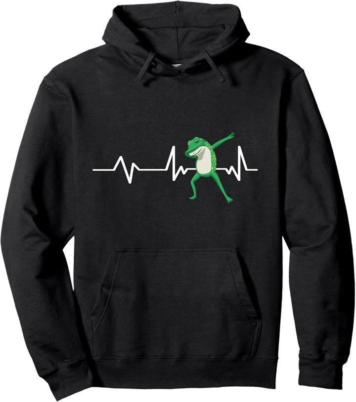 Tanzende Frosch Dabbing Herzschlag Geschenk Frosch Pullover Hoodie
