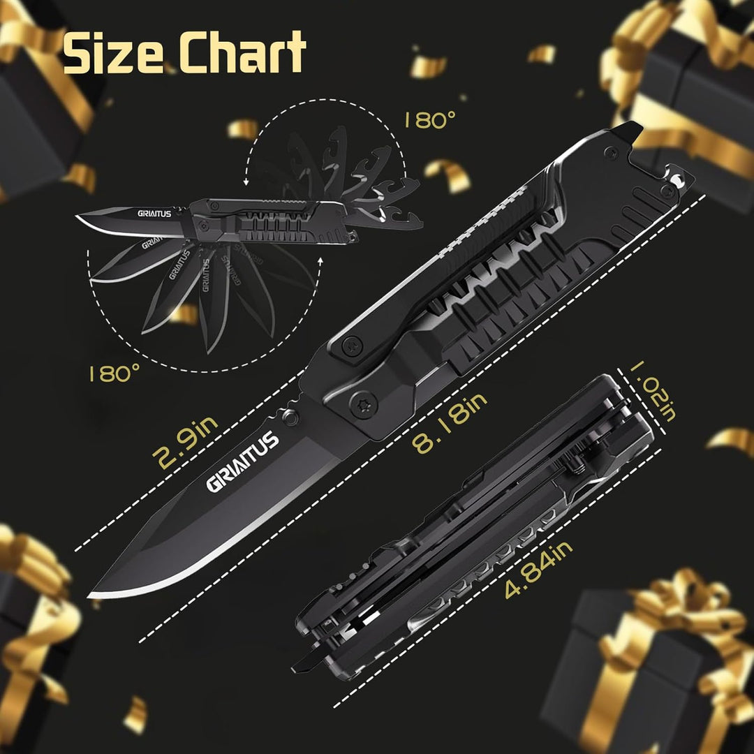 Geschenke für Männer 17 in1 Multitool Taschenmesser Camping Zubehör Outdoor Survival Gadgets Weihnac