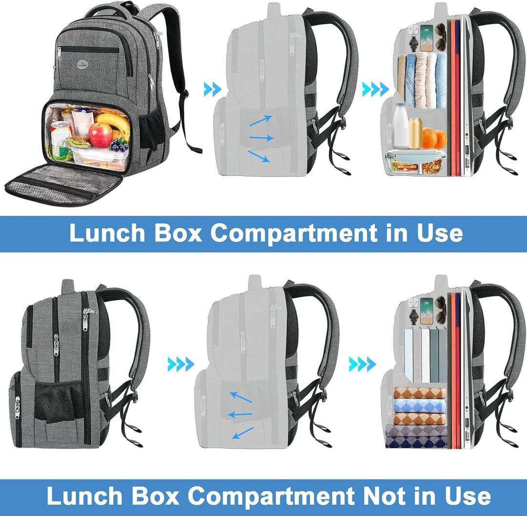 MATEIN Laptop Rucksack mit Kühlfach, Lunch Rucksack Reiserucksack Herren mit USB Ladeanschluss, Anti