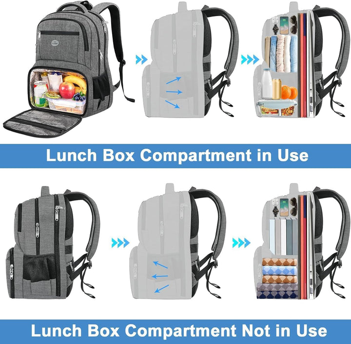 MATEIN Laptop Rucksack mit Kühlfach, Lunch Rucksack Reiserucksack Herren mit USB Ladeanschluss, Anti