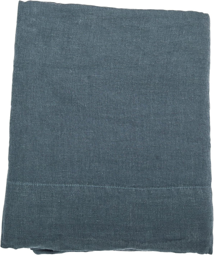 LinenMe Vorgewaschenes Blau Leinen-Bettlaken
