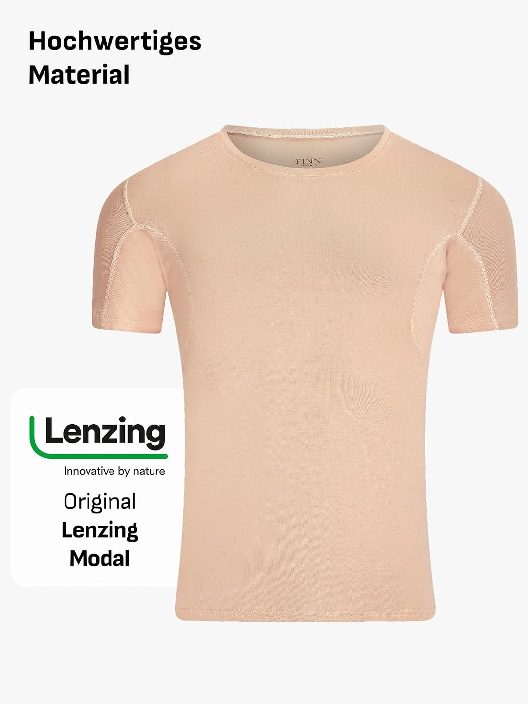 FINN Anti-Schweiss Shirt Herren mit Rundhals und integrierten Achselpads gegen Starkes Schwitzen - A