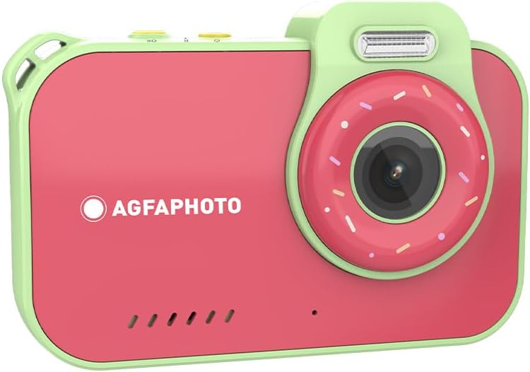 AgfaPhoto Realikids Cam Waterproof 2 – Kinderkamera, wasserdicht, 12 MP, HD-Video, Selfiemodus, Filt