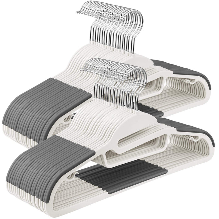 SONGMICS Kleiderbügel Kunststoff, 50er Set, Bügel mit U-förmiger Öffnung, platzsparend, 0,5 cm dick,