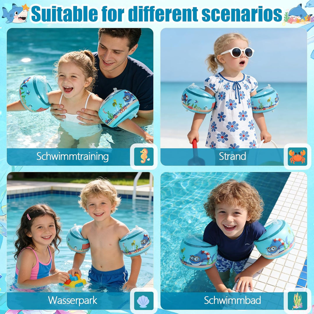 Schwimmflügel für Kinder Baby, Schwimmflügel Baby 3-6 Jahre geeignet für Kinder von 1 bis 6 Jahren m