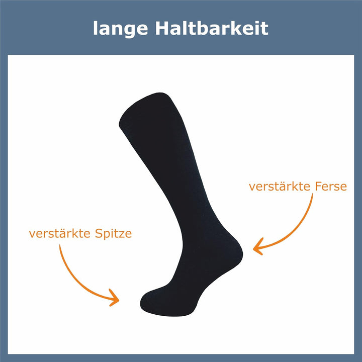 GAWILO Damen & Herren Kniestrümpfe (4 Paar) lange Socken mit Komfortbund aus 80% Baumwolle | kein Ve