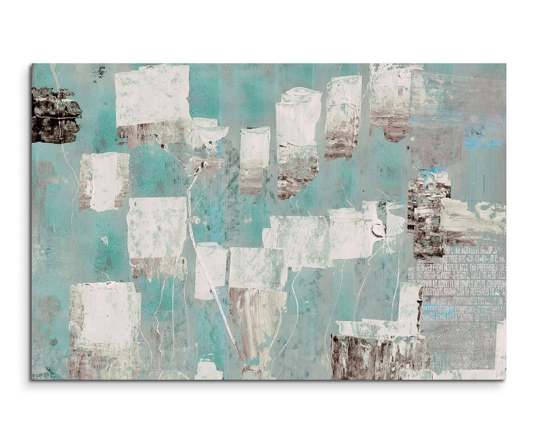 Paul Sinus Art 80x60cm Fotoleinwand Leinwanddruck Kunstdruck Wandbild türkis blau beige grau